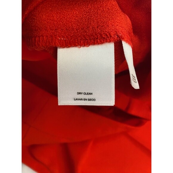 Kasper Women Size 16 High Rise Dress Pants Flat Front Bright Red Straight Flashy - Picture 7 of 10